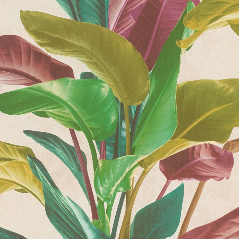 Papier peint vinyle sur intissé végétal vert et rose BARCELONA JUNGLA - Metropolitan Stories 2 par As Creation - 37862-1