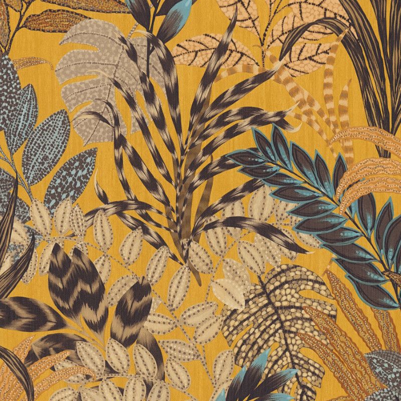 Papier peint vinyle sur intissé végétal bleu et marron CAPE TOWN - Metropolitan Stories 2 par As Creation - 37860-1