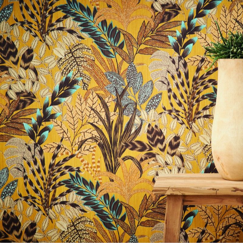 Papier peint vinyle sur intissé végétal bleu et marron CAPE TOWN - Metropolitan Stories 2 par As Creation - 37860-1