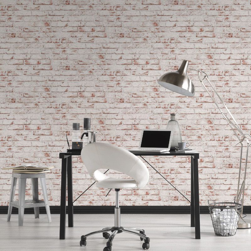 Papier peint expansé sur intissé trompe l'œil rouge et blanc BROOKLYN - Best Of Wood & Stone 2 par As Creation - 9078-13