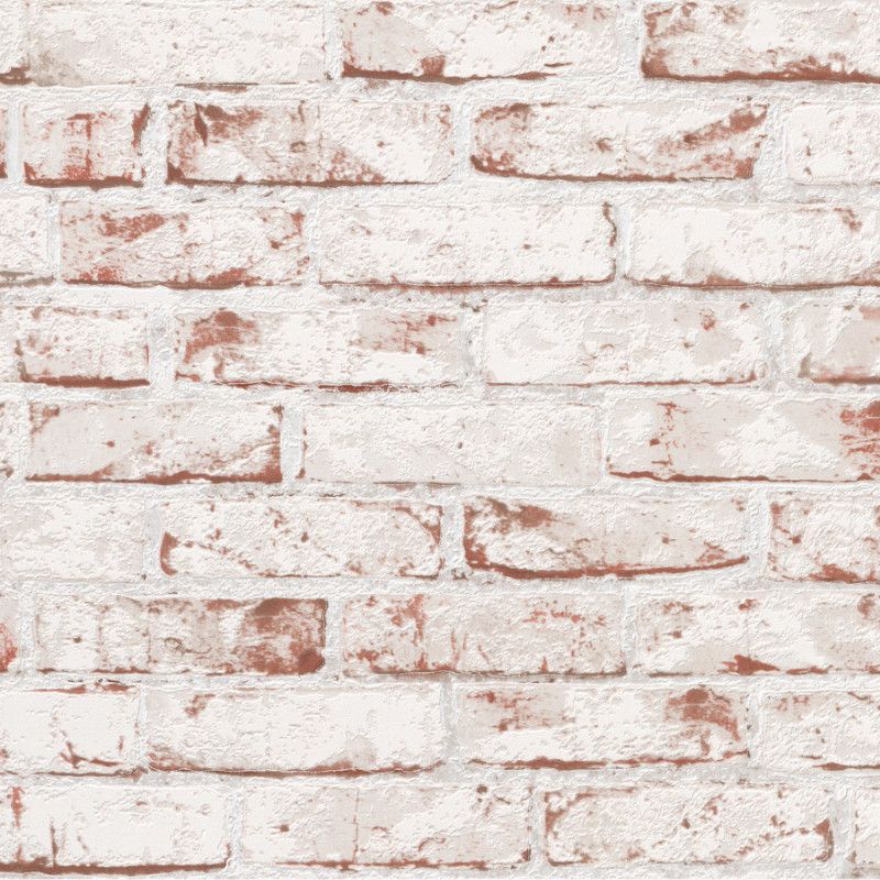 Papier peint expansé sur intissé trompe l'œil rouge et blanc BROOKLYN - Best Of Wood & Stone 2 par As Creation - 9078-13
