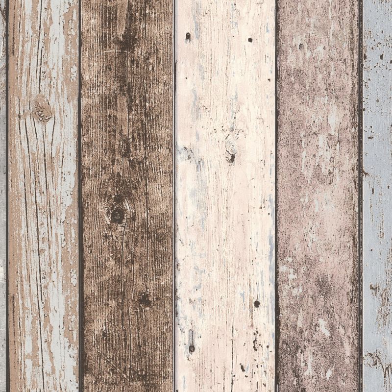 Papier peint expansé sur intissé trompe l'œil bleu et taupe COLOR WOOD - Best Of Wood & Stone 2 par As Creation - 8550-39