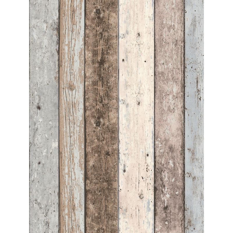 Papier peint expansé sur intissé trompe l'œil bleu et taupe COLOR WOOD - Best Of Wood & Stone 2 par As Creation - 8550-39