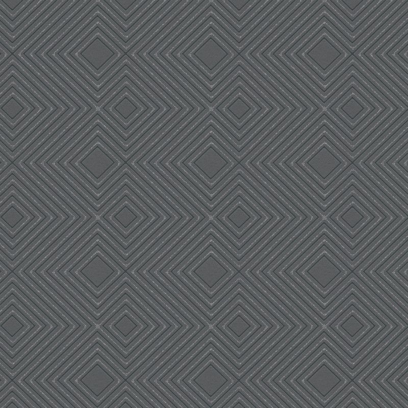 Papier peint expansé sur intissé graphique bleu et marron MOSCOU - Géométrique par As Creation - 37758-1