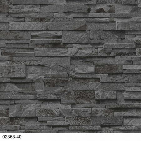 Papier peint vinyle sur intissé trompe l'œil gris et gris anthracite PAREMENT - Géométrique par Erismann - 02363-40