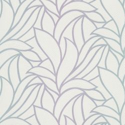 Papier peint vinyle sur intissé floral blanc, bleu et mauve irisé BALI - Fleur par Erismann - 10023-05