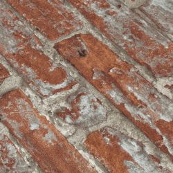 Papier peint vinyle sur intissé trompe l'œil terre cuite et gris FACTORY - Géométrique par Erismann - 6318-06